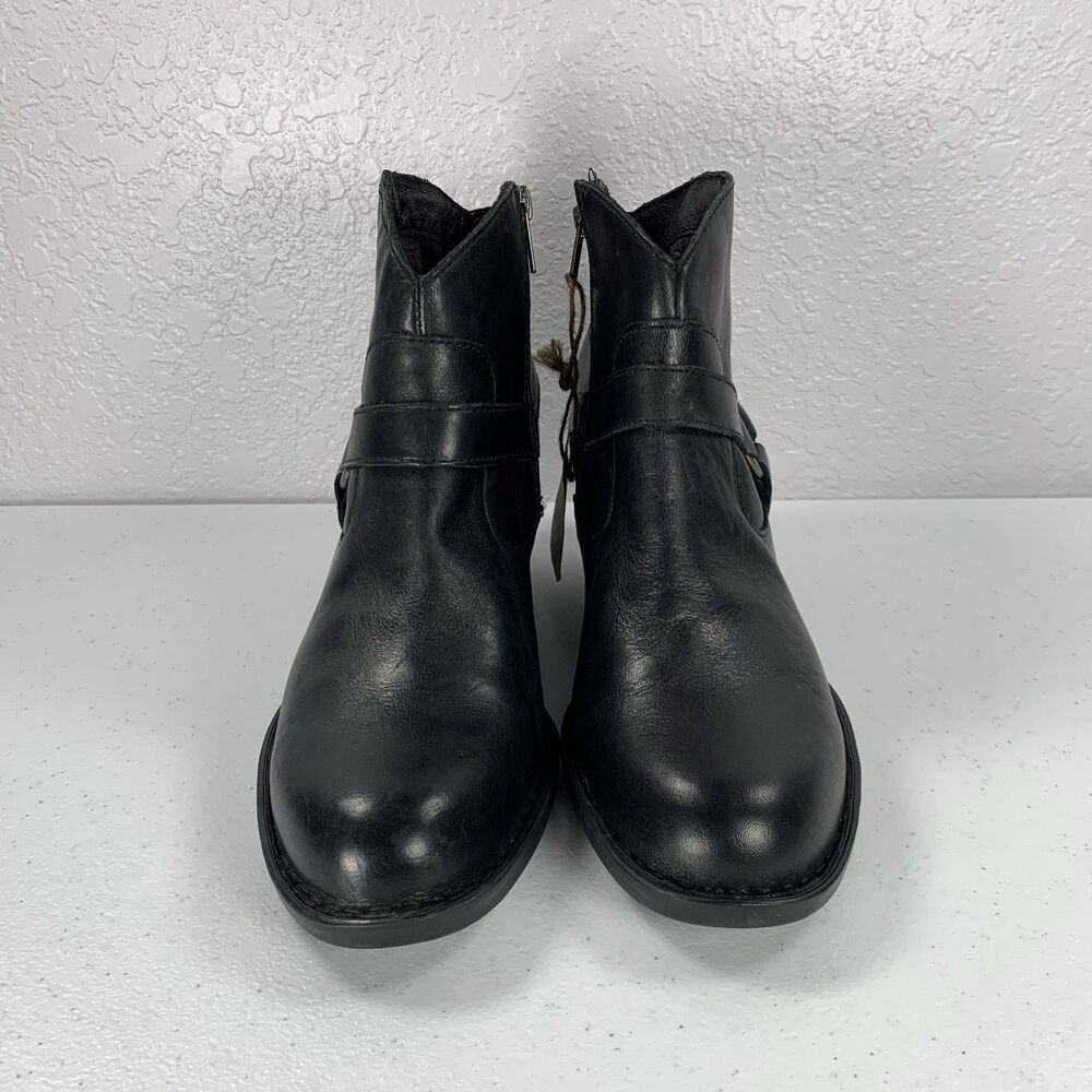 NWT Born Carmel Harness Ankle Boots Women’s 10 Black Leather - Picture 3 of 10